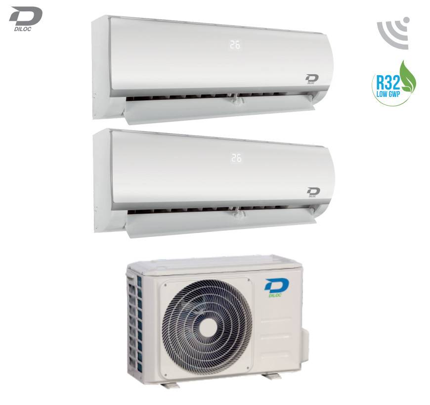 Condizionatore Climatizzatore Diloc Dual Split Inverter Frozen R-32 9000+9000 Btu Con FROZEN200 Wi-Fi Optional