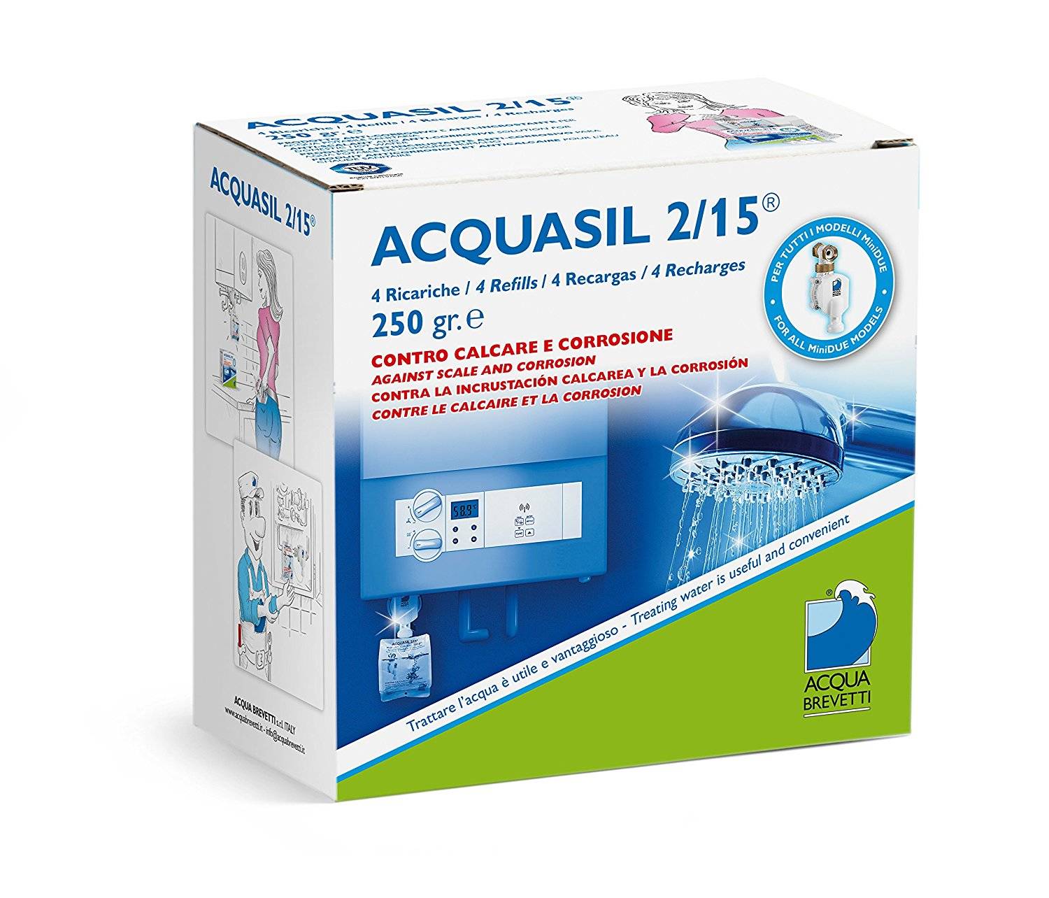 Prodotto Anticorrosivo - Antincrostante Acquasil 2/15 4 Sacche da 250 gr