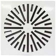 Diffusore ad alta induzione 596x596 a 32 feritoie in alluminio bianco ral 9010