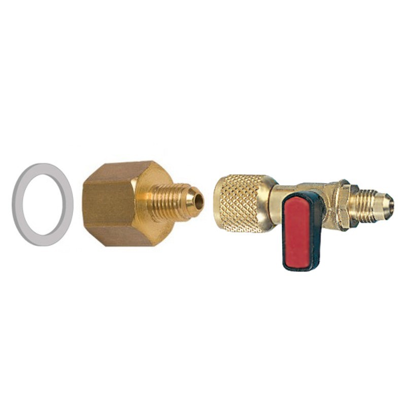 KIT CONNESSIONE PER BOMBOLA GAS R32 CON FILETTO