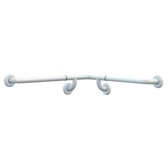 CORRIMANO AD ANGOLO IN ACCIAIO INOX LACCATO BIANCO Ø 3.2 CM