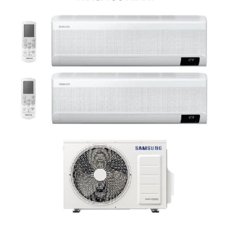 Condizionatore Climatizzatore Samsung Dual Split Inverter Windfree Elite S2 R-32 Wi-Fi 9000+12000 BTU Con AJ040TXJ2KG/EU