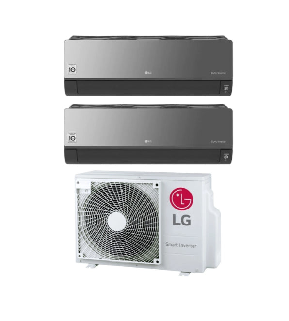 Condizionatore Climatizzatore LG Dual Split Inverter R-32 ArtCool Uv Nano Mirror 9000+12000 Btu con MU2R17 U13 Wifi integrato 9+12