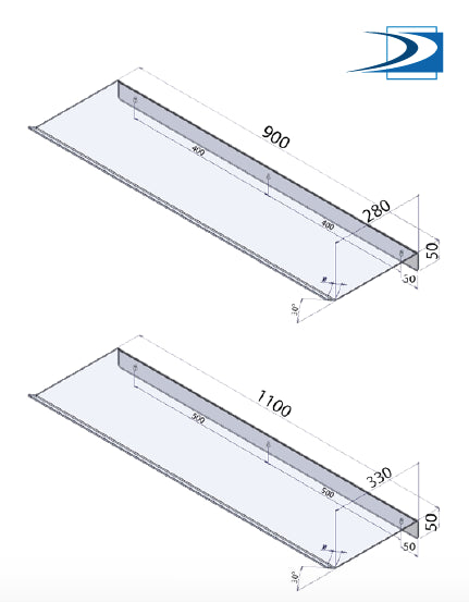 Deflettore per Split Vecamco Misure 900x280x50 mm Cod. 9898-110