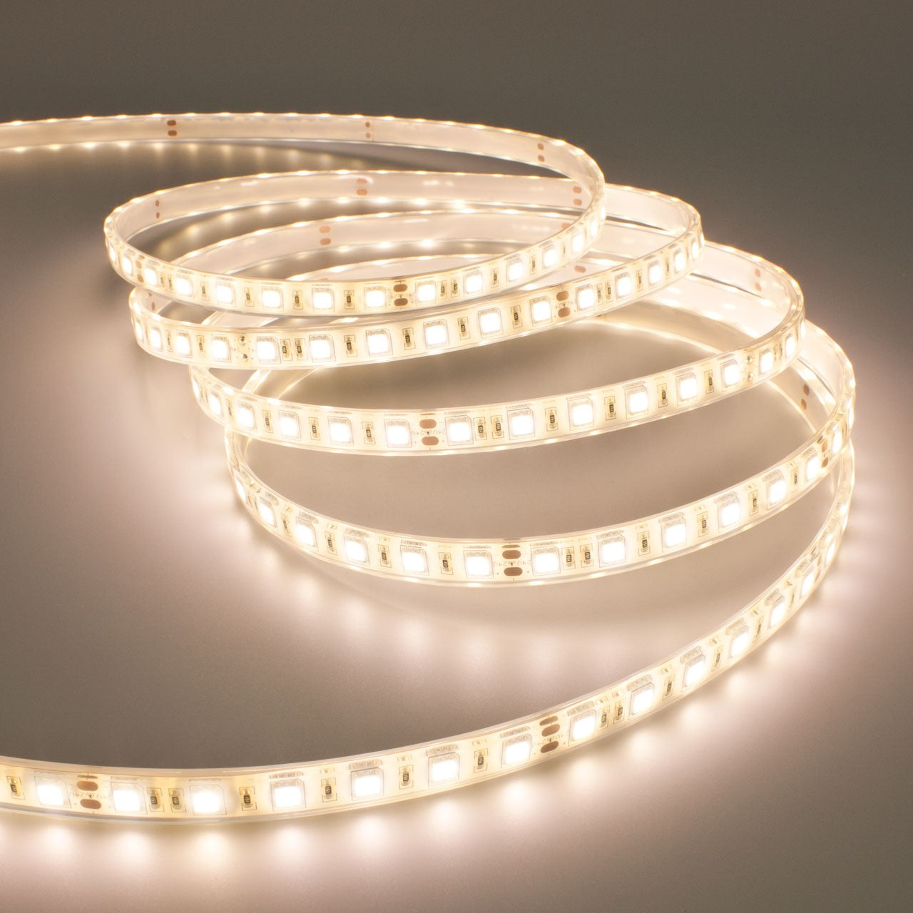 Striscia led adesiva per esterni rotolo da 5 m luce calda