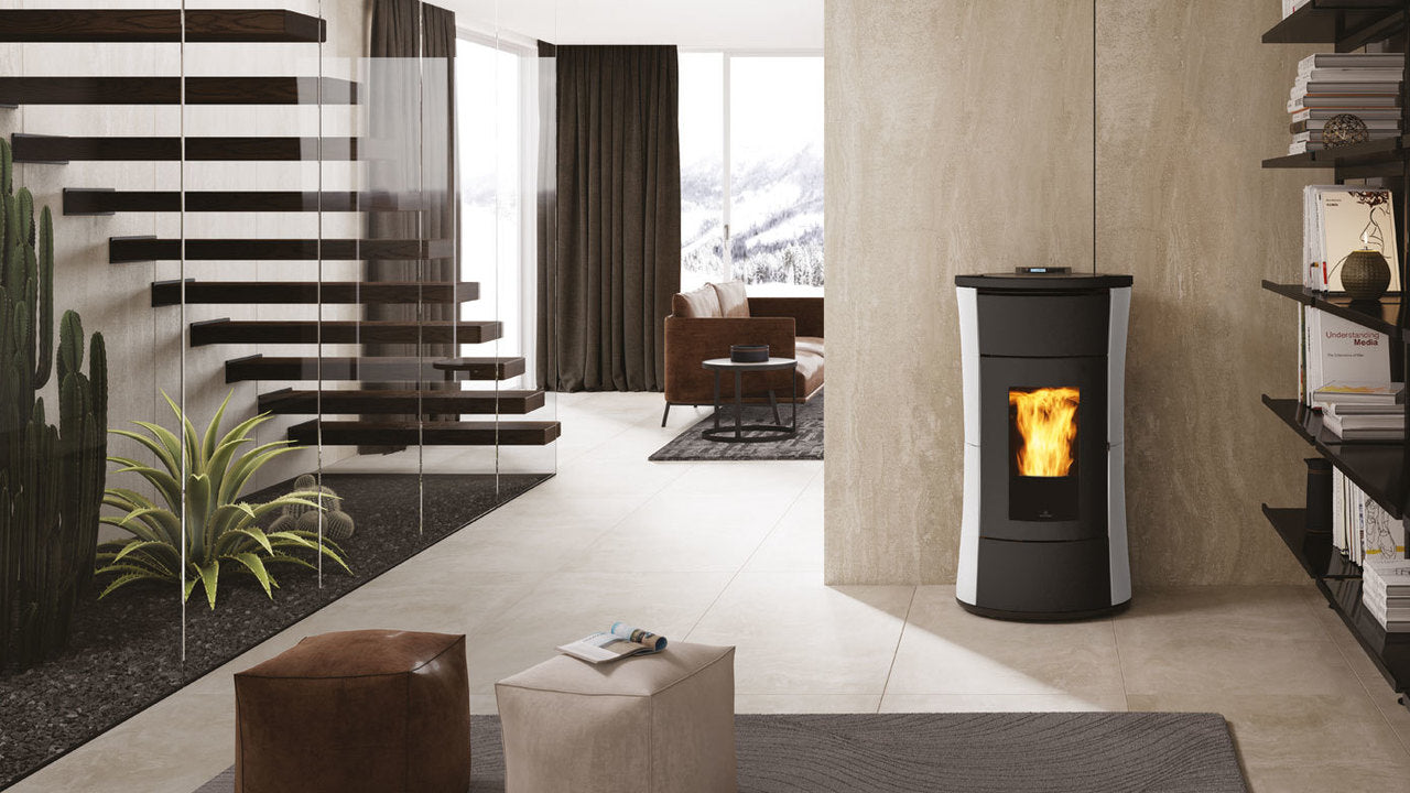 Termostufa a Pellet EdilKamin Modello Cherie H 14 Evo Da 14,2 Kw - Vari Colori