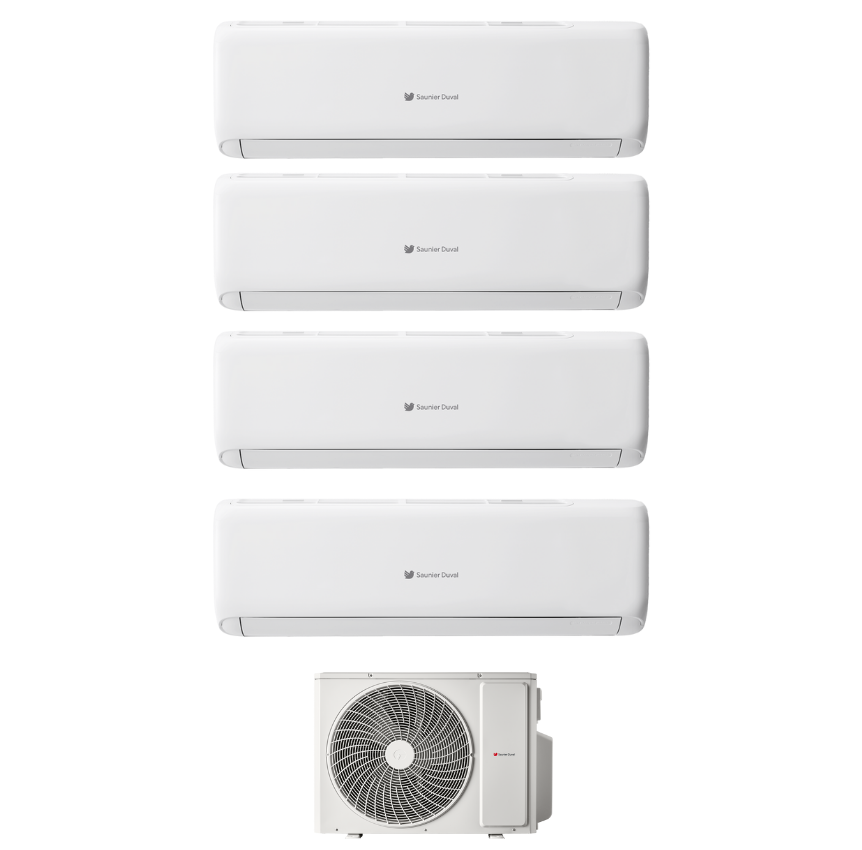 Condizionatore Climatizzatore Hermann Saunier Duval Quadri Split Inverter R-32 VivAir Lite 12000+12000+12000+18000 BTU Con SDH1-080MNA4O Wi-Fi Integrato