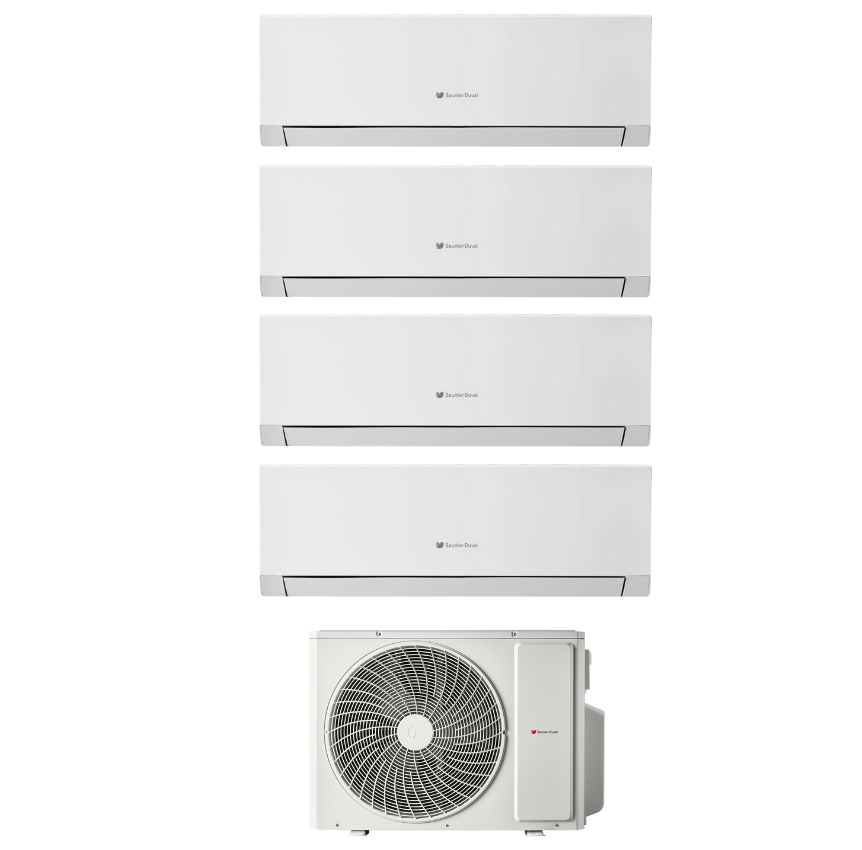 Condizionatore Climatizzatore Hermann Saunier Duval Quadri Split Inverter R-32 VivAir Max 12000+12000+12000+18000 BTU Con SDH1-080MNA4O Wi-Fi Integrato