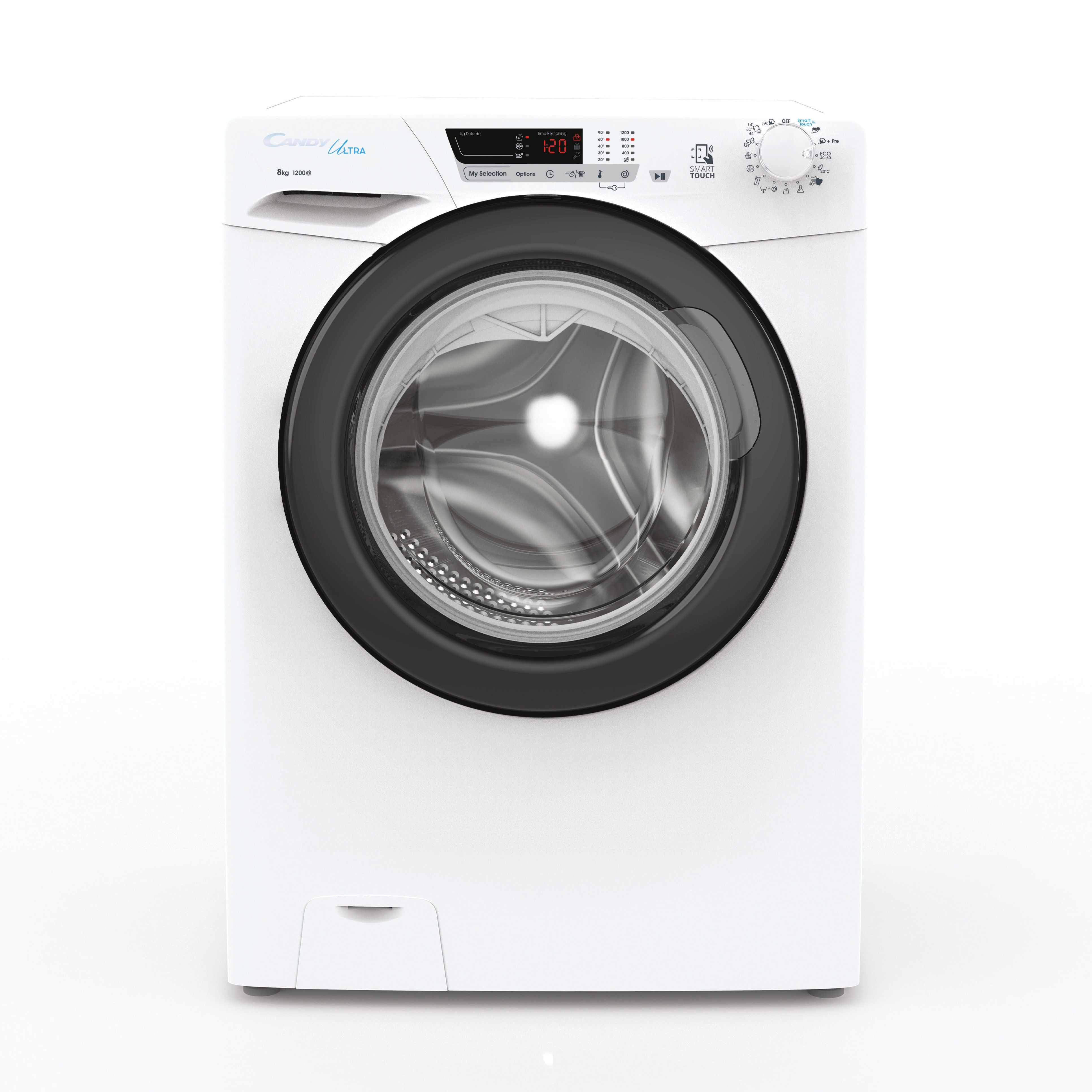 Lavatrice Libera Installazione Caricamento Frontale Candy Ultra HCU1282DWB4/1-S 8 kg 1200 Giri/min Bianco Classe B