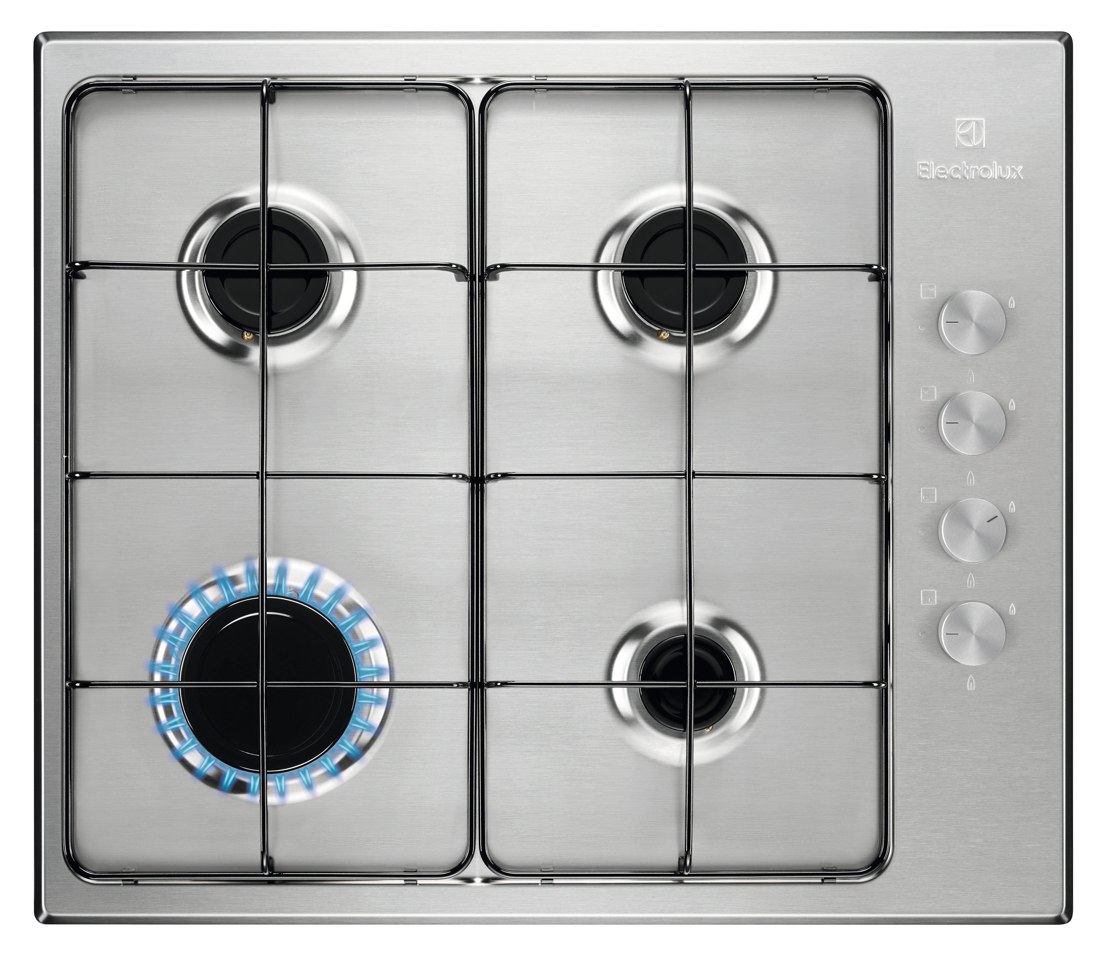 Piano Cottura a Gas Da Incasso Electrolux Serie 300 Slim EGS6404SX Acciaio Inox 60 cm 4 Fornello(i)