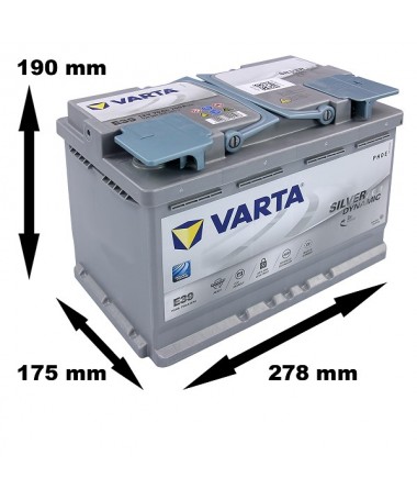 Batteria Varta E39 Start&Stop Silver Dynamic AGM E39 - 570901076 Per Auto e  Barche