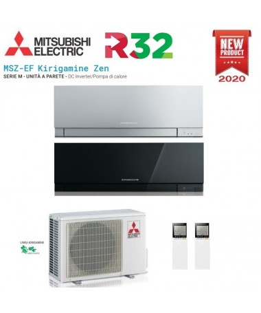 mitsubishi electric condizionatore climatizzatore dual split serie msz-efvgk r32 wi-fi kirigamine zen 9+18 con mxz-2f53vf new