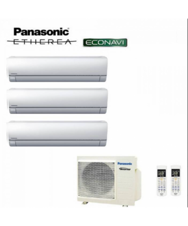 Image of Condizionatore Climatizzatore Panasonic trial split inverter Etherea White R-32 Wi-Fi Con Econavi 9000+9000+12000+CU-3Z68TBE