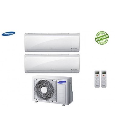 Immagine di  Condizionatore Climatizzatore dual split Samsung 12+12 Maldives Quantum R-410 12000+12000 BTU con AJ050MCJ2EG/EU **PROMO**