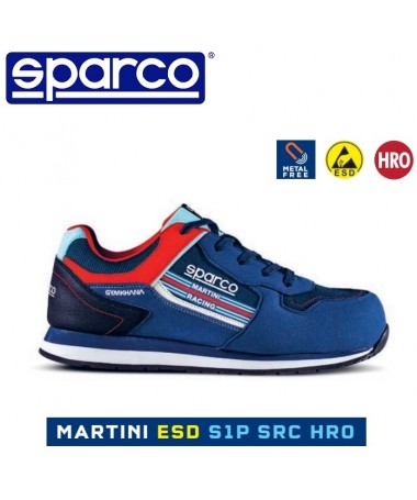sparco scarpe antinfortunistica teamwork gymkhana s3 esd martini-r - colore marine - cod. 07527mr, blu
