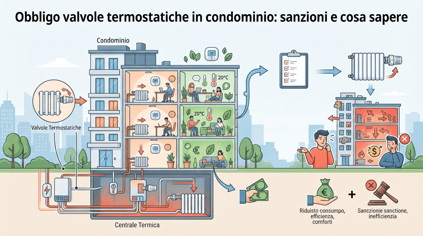 Obbligo valvole termostatiche in condominio: sanzioni e cosa sapere