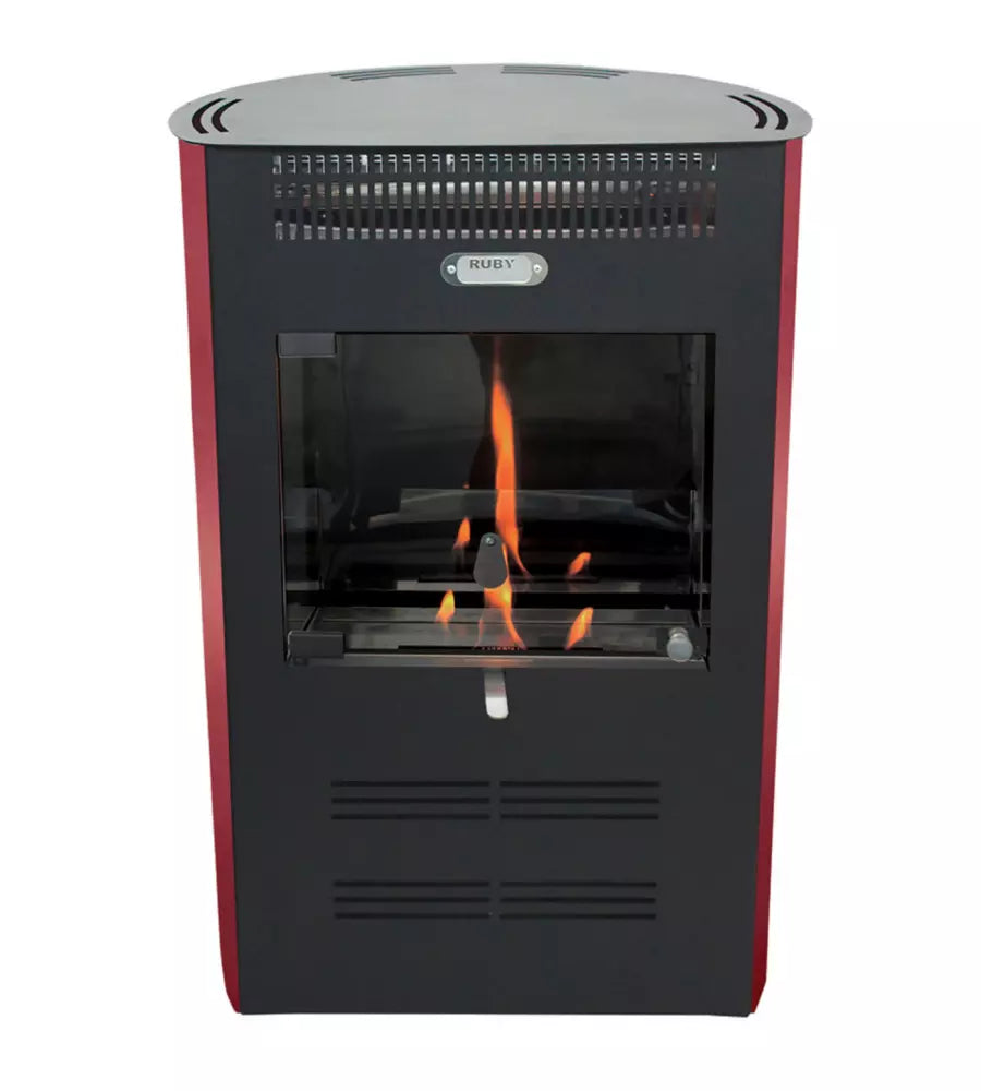 Poêle à bioéthanol TECNOAIR SYSTEM, modèle Ruby Elegance 3 kW - Coloris Bordeaux