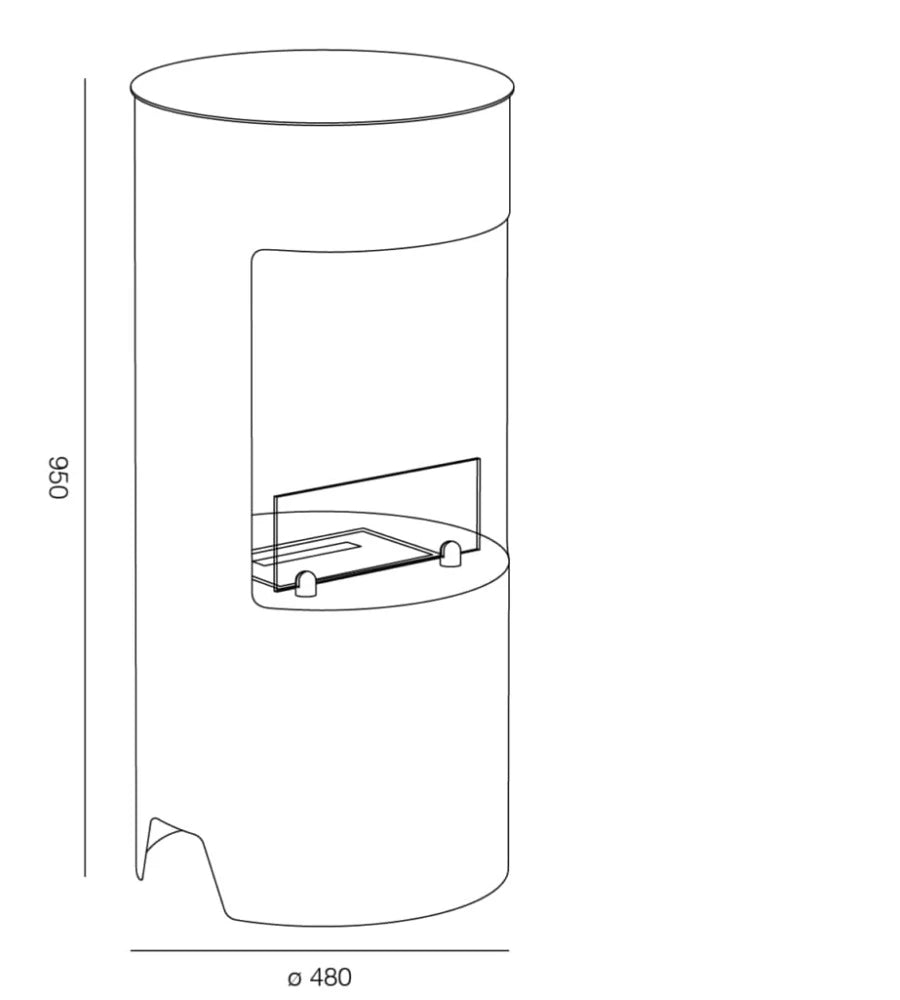 TECNOAIR SYSTEM Camino a Bioetanolo Ruby da Pavimento Modello CORTINA Da 2,5 kW - Vari Colori