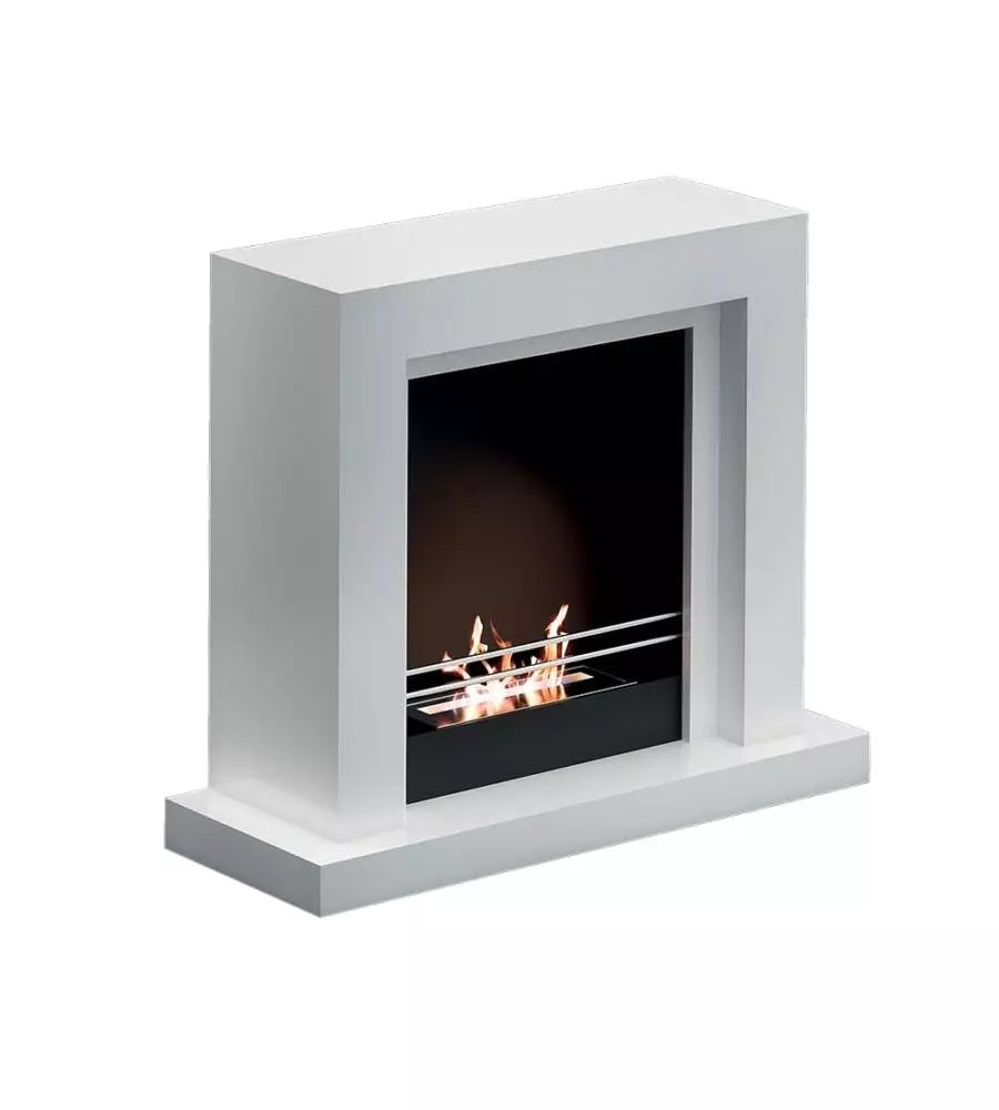 TECNOAIR SYSTEM Camino a Bioetanolo Ruby da Pavimento Modello CAMOGLI Da 2,0 kW - Colore Bianco