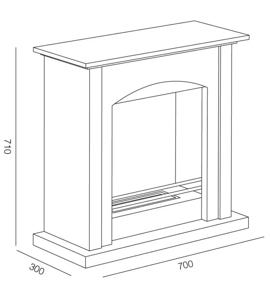 Cheminée à bioéthanol murale TECNOAIR SYSTEM Ruby, modèle VERONA 3,0 kW - Blanche
