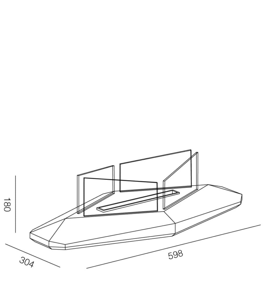 TECNOAIR SYSTEM Camino a Bioetanolo Ruby Da Tavolo Modello BOSTON Da 1,2 kW - Colore Nero