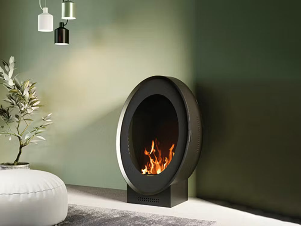 TECNOAIR SYSTEM Camino a Bioetanolo Ruby da Pavimento Modello OSAKA Da 3,0 kW - Colore Nero