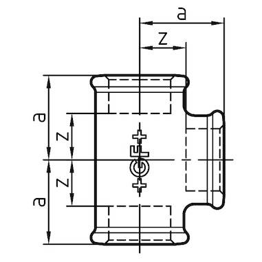 "T" 90 GRADI IN GHISA MALLEABILE ZINCATA