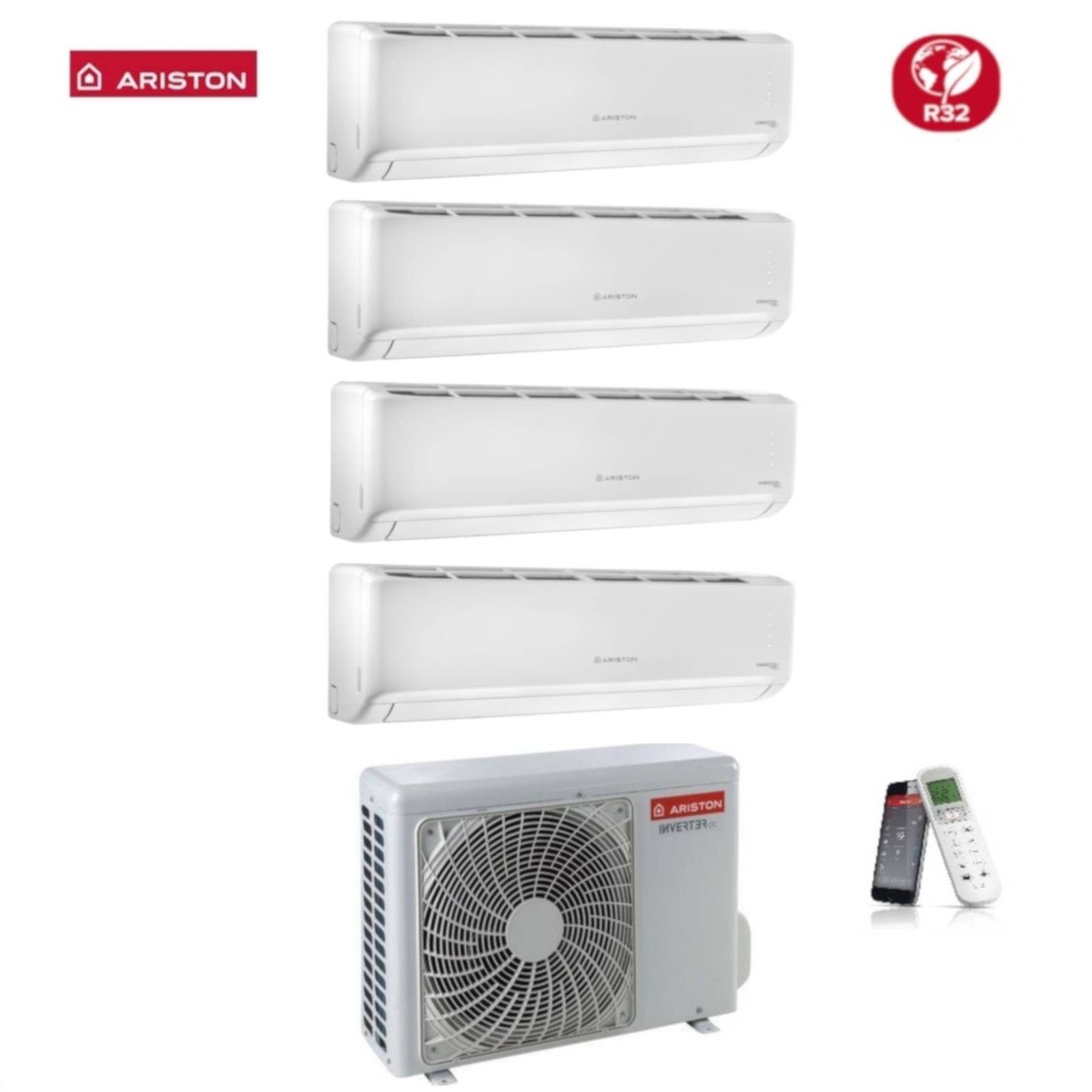 Condizionatore Climatizzatore Ariston Quadri Split Alys R-32 9000+9000+12000+12000 BTU con Quad 110 XD0-O Wi-Fi Optional