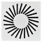 Diffusore ad alta induzione 596x596 a 24 feritoie Alluminio Bianco RAL9010