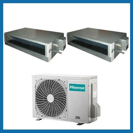 Condizionatore Climatizzatore Hisense Dual Split Inverter Canalizzato 9000+12000 Con 2AMW52U4RXC