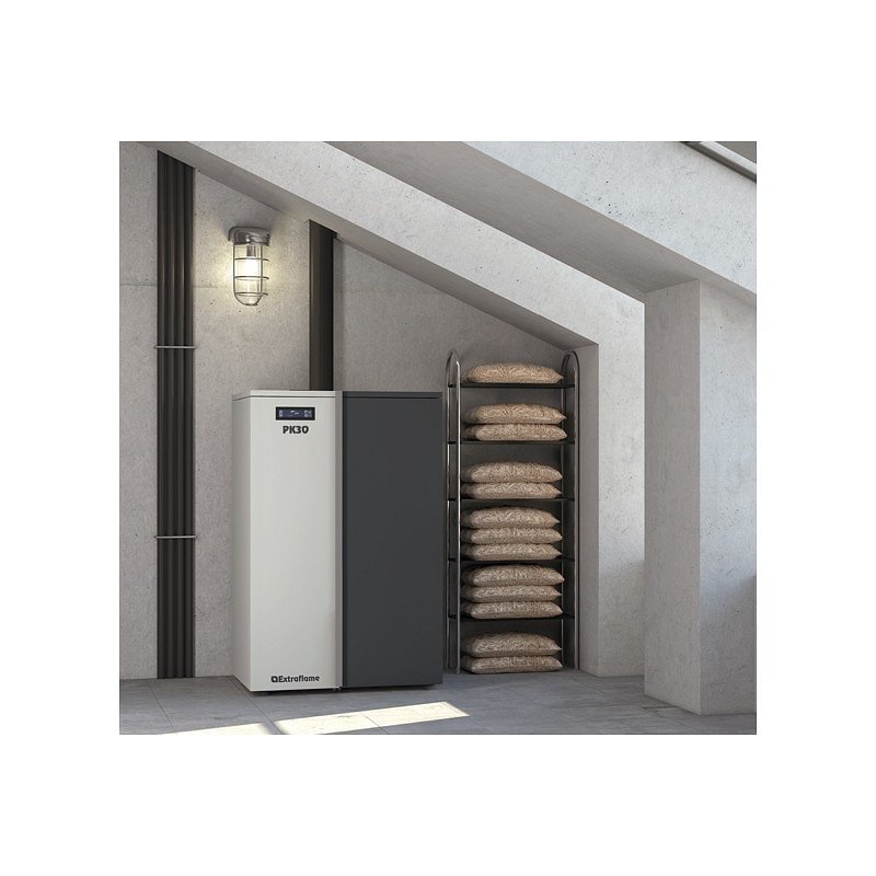 La Nordica Extraflame IDRO PK30 Pellet Boiler, 30 kW, Grey Color