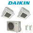 Condizionatore Climatizzatore Daikin Dual Split a Cassetta FFA-A R-32 9000+9000 BTU Con 2MXM40M Comando a Filo + Griglia