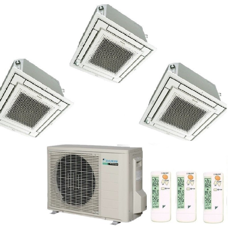 Daikin Trial Split Cassette Air Conditioner FFA-A R-32 12000+12000+12000 BTU with 3MXM68M Wired Control + Grille