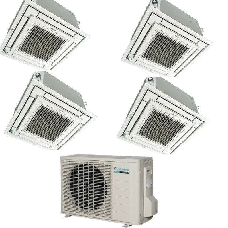 Daikin Quadri Split Cassette Air Conditioner R-32 12000+12000+12000+12000 BTU +4MXM80M Wired Control + Grille