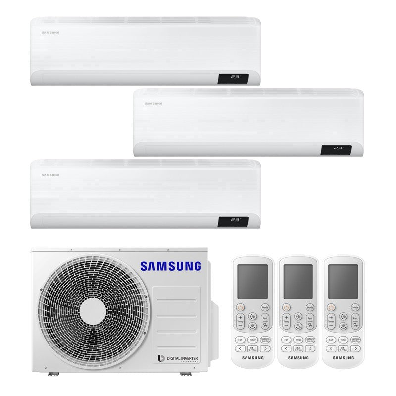 Condizionatore Climatizzatore Samsung Trial Split Inverter Cebu Wi-Fi R-32 7000+9000+12000 BTU Con AJ068TXJ3KG/EU