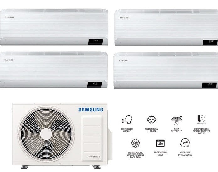 Condizionatore Climatizzatore Samsung Quadri Split Inverter Cebu Wi-Fi R-32 7000+9000+9000+9000 BTU Con AJ080TXJ4KG/EU