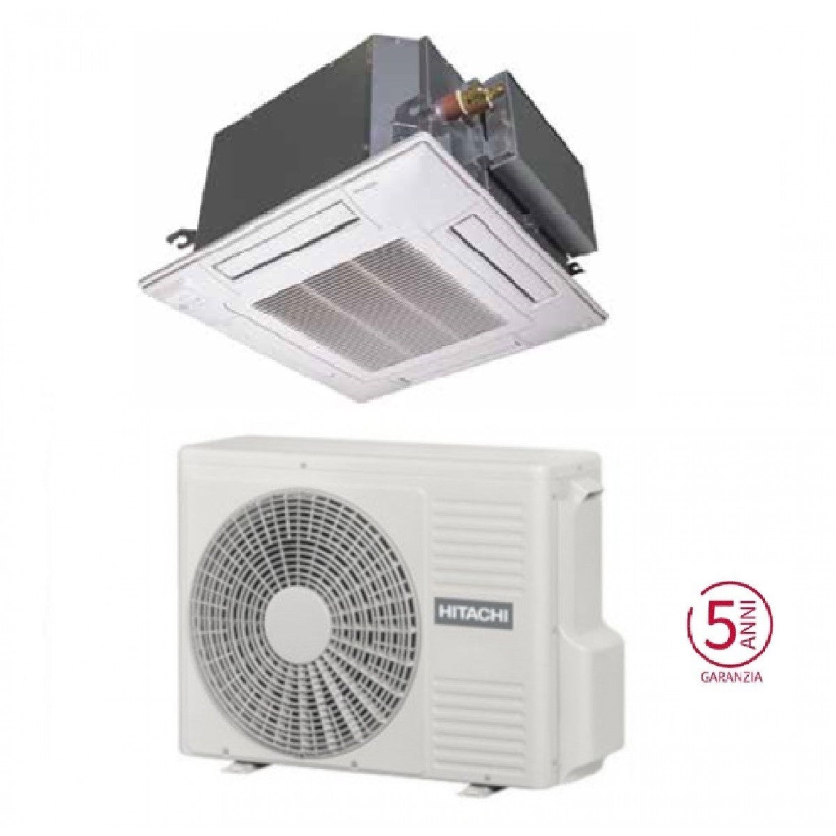 Condizionatore Climatizzatore Hitachi Monosplit Light Commercial Cassetta a 4 Vie R32 21000 BTU RAI-60PPD Wi-Fi Optional