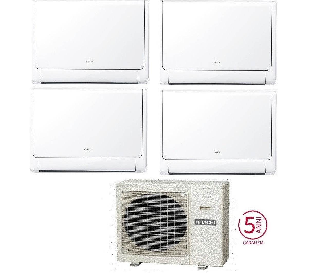 Condizionatore Climatizzatore Hitachi Quadri Split Akebono a Pavimento R32 9000+9000+12000+12000 BTU Con RAM-G70N4HA(B)E  Wi-Fi Optional