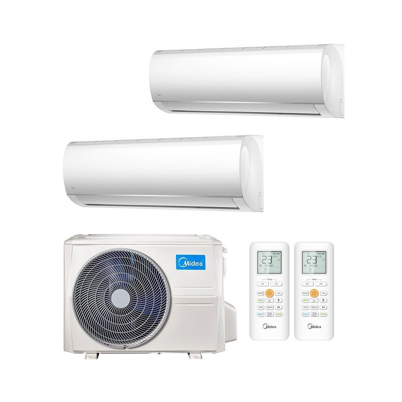 Condizionatore Climatizzatore Midea Dual Split Inverter Right R32 9000+9000 BTU Con M2OG-14HFN8-Q Wi-Fi Optional
