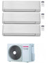 Condizionatore Climatizzatore Toshiba Trial Seiya R-32 7000+7000+13000 BTU Con RAS-3M18U2AVG-E Wi-Fi Optional