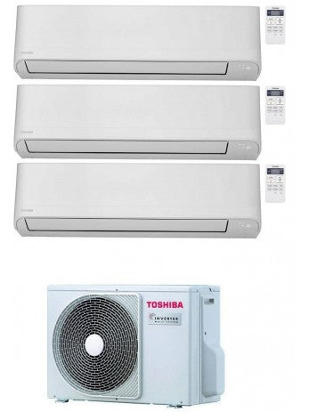 Condizionatore Climatizzatore Toshiba Trial Seiya R-32 7000+7000+18000 BTU Con RAS-3M26U2AVG-E Wi-Fi Optional