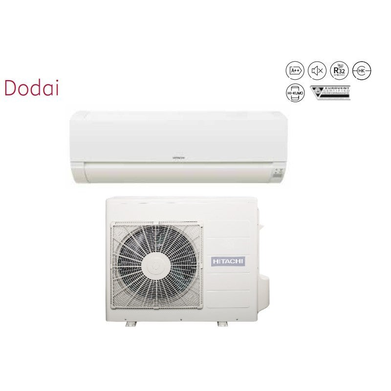 Condizionatore Climatizzatore Hitachi Monosplit Inverter Serie Dodai Frost Wash R-32 12000 BTU RAK-35REF Wi-Fi Optional
