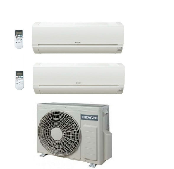 Condizionatore Climatizzatore Hitachi Dual Split Inverter Dodai R32 9000+18000 Con RAM-53NE2F Wi-Fi Optional