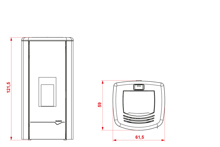 Termostufa a Pellet Palazzetti Ecofire Mirella Idro 10 Kw - Vari Colori