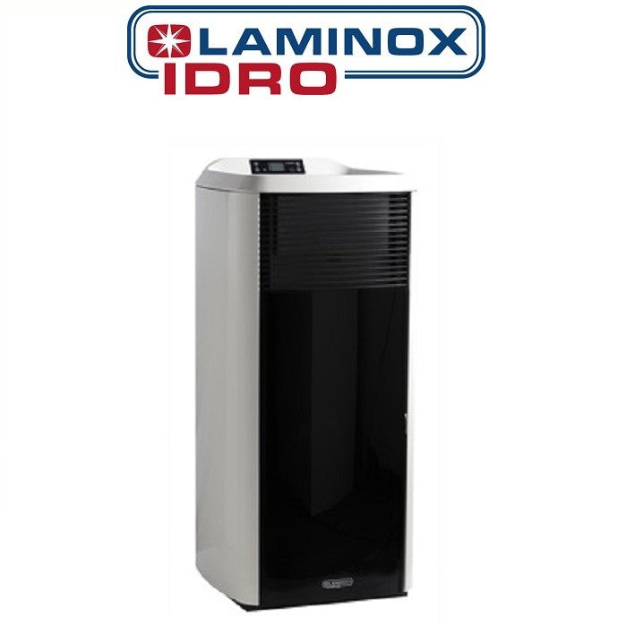 Termostufa A Pellet Laminox Idroventilata Ester Lux 15 Kw Bianca Versione Black Line