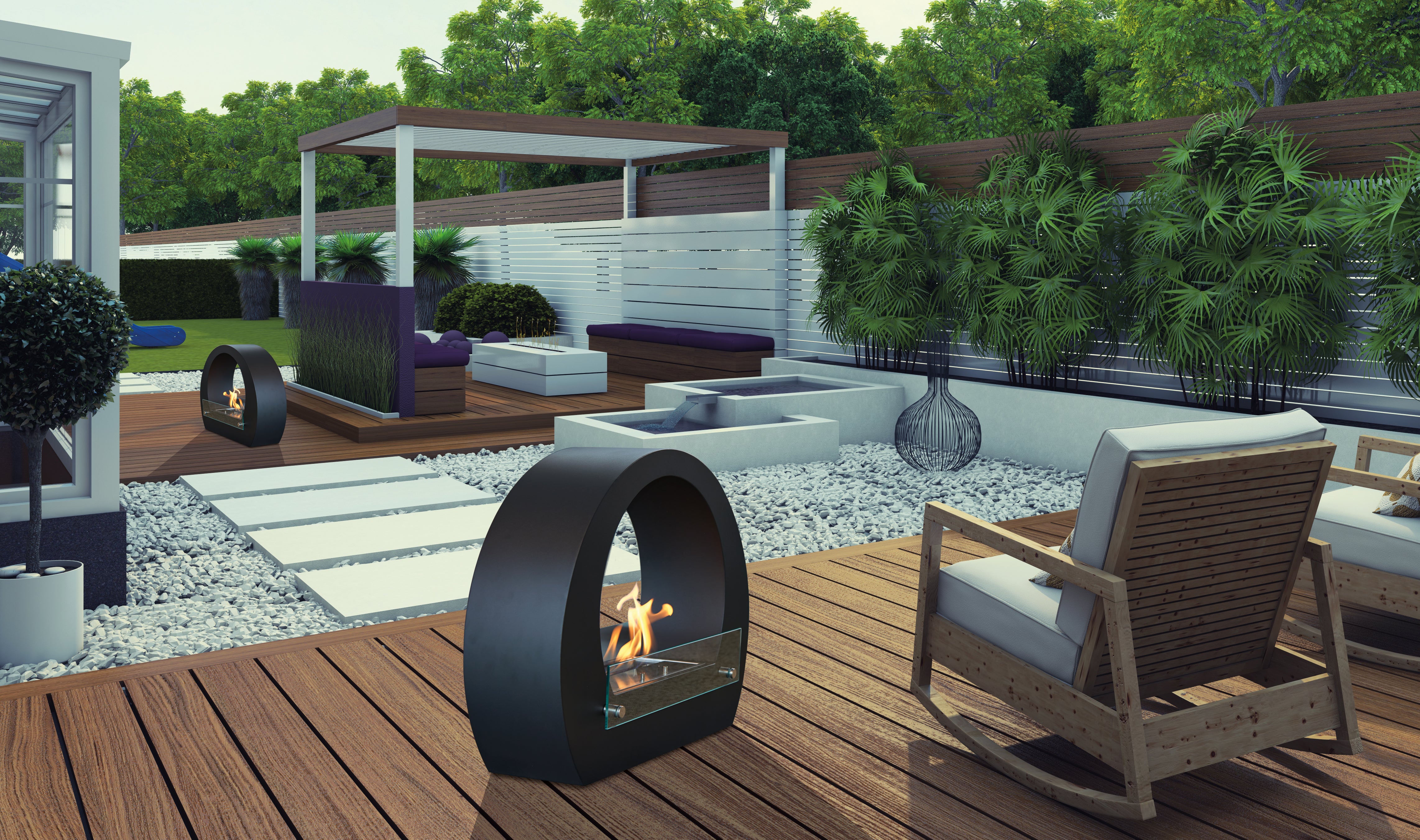 TECNOAIR SYSTEM Camino a Bioetanolo Ruby da Pavimento Modello BOLOGNA Da 2,0 kW - Colore Nero