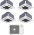 Riello Quadri Split Cassette Air Conditioner SET AMK P R-32 9000+9000+9000+18000 BTU With MULTI 485 PI