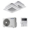 Samsung Dual Split Inverter Windfree Cassette 4-Way Mini R-32 9000+12000 Air Conditioner with AJ050TXJ2KG/EU