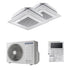 Samsung Dual Split Inverter Windfree Cassette 4-Way Mini R-32 9000+12000 Air Conditioner with AJ050TXJ2KG/EU