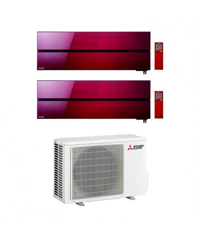 Condizionatore Climatizzatore Mitsubishi Electric Dual Split Kirigamine Style Ruby Red R-32 9000+12000 BTU Con MXZ-2F53VF4 9+12